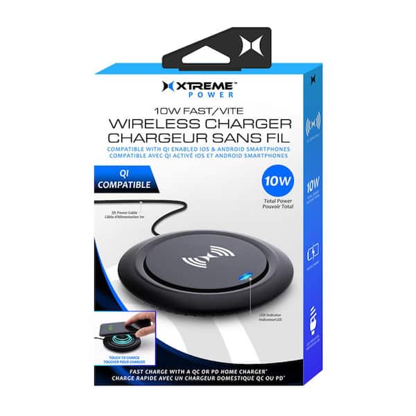 10W Fast Wireless Charging Pad Qi-Certified Ultra-Slim Charger with Smart LED Indicator and 4ft Micro-USB Cable
