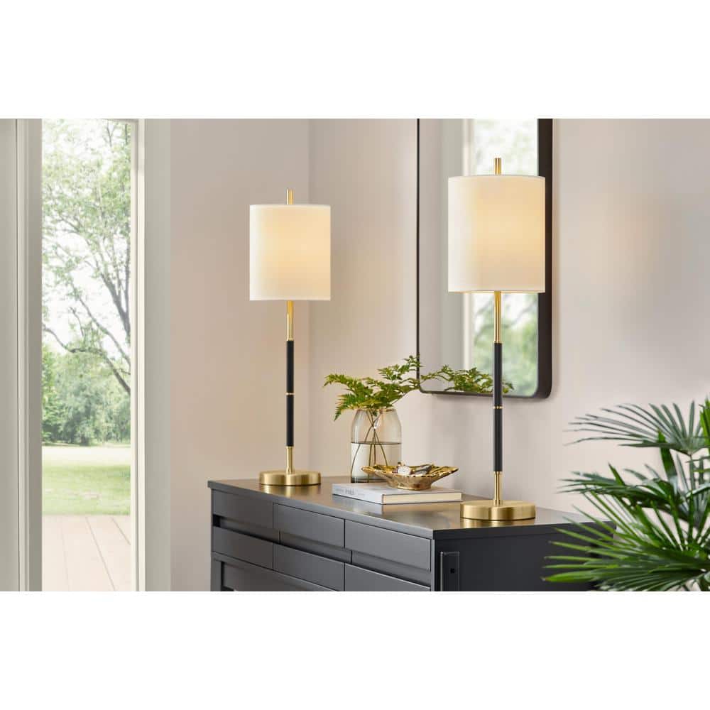 Wisteria 28 in. 1-Light Black and Gold Buffet Lamps (set of 2) price history on PriceWatchPro