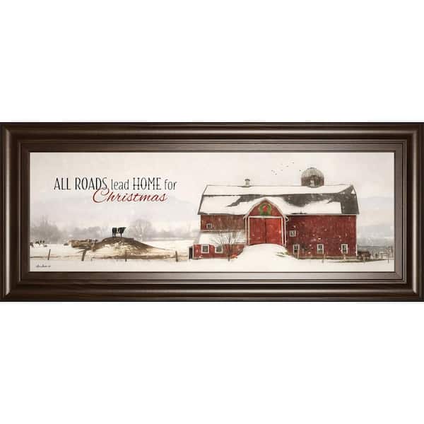 "All Roads Lead Home For Christmas" By Lori Deiter Framed Print Architecture Wall Art 42 in. x 18 in.