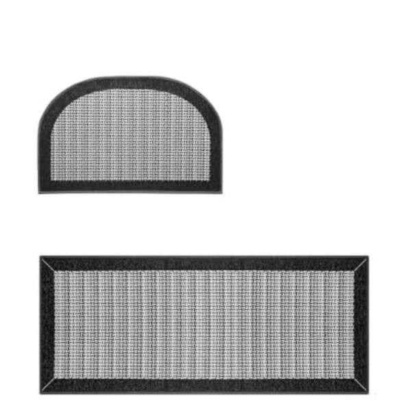 Black 32"x20" & 30"x72" (Semicircular+Rectangular) Non Slip,Washable,Absorbent Indoor Kitchen Mat
