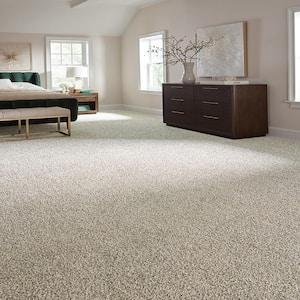 Radiant Retreat I Dune Brown 47 oz. Polyester Textured Installed Carpet