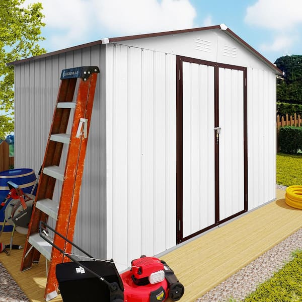 6 ft. W x 8 ft. D Metal Storage Shed with Vents for Garden and Backyard (40 sq. ft. )