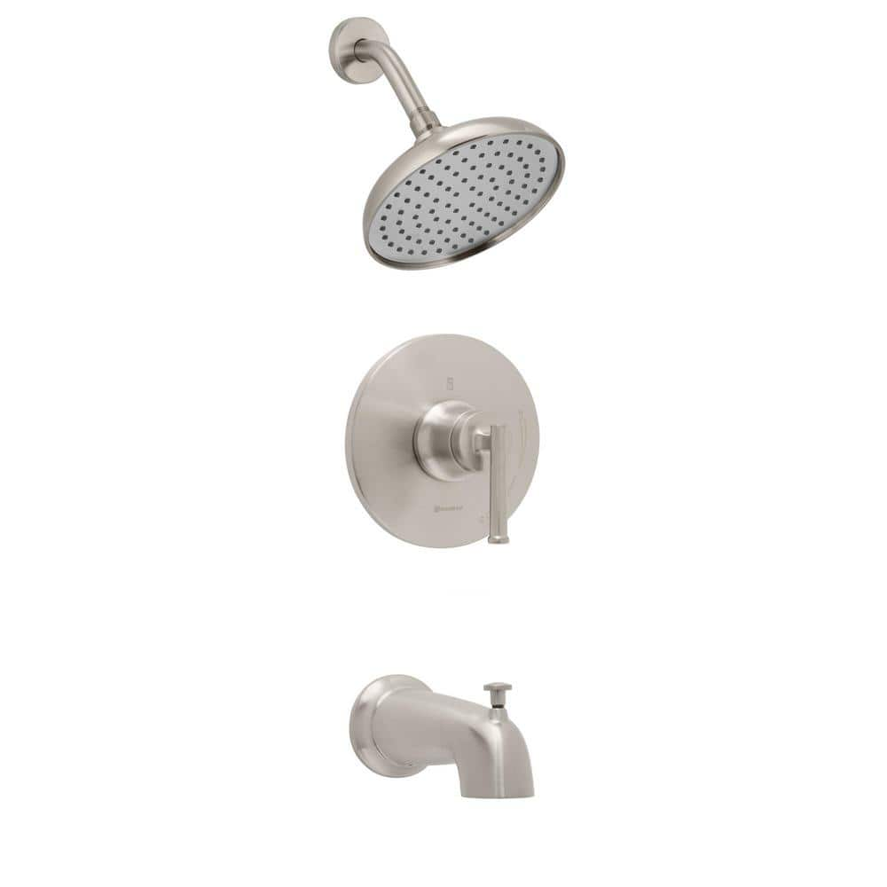 Glacier Bay Oswell Single Handle 1-Spray Tub and Shower Faucet 1.8 GPM in Brushed Nickel (Valve Included)