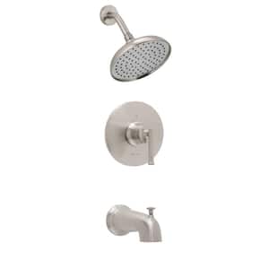 Oswell Single Handle 1-Spray Tub and Shower Faucet 1.8 GPM in Brushed Nickel (Valve Included)