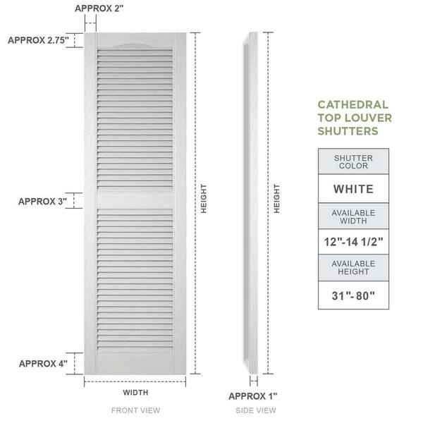 White Details about   Plastic Development Group 14 x 51 Inch Exterior Vinyl Louvered Shutters 