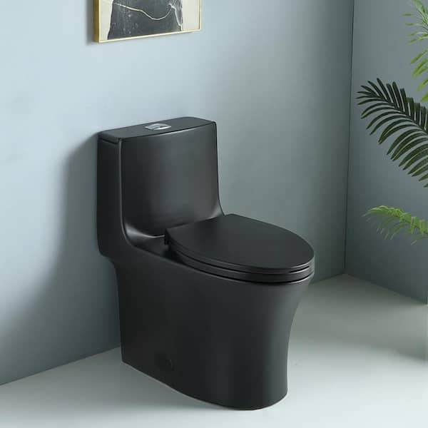 Xzkai 12 in. 1-Piece 1.28 GPF Single Flush Elongated Toilet