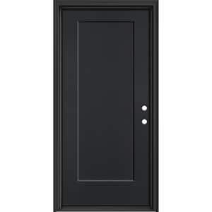 Performance Door System 36 in. x 80 in. Lincoln Park Left-Hand Inswing Black Smooth Fiberglass Prehung Front Door