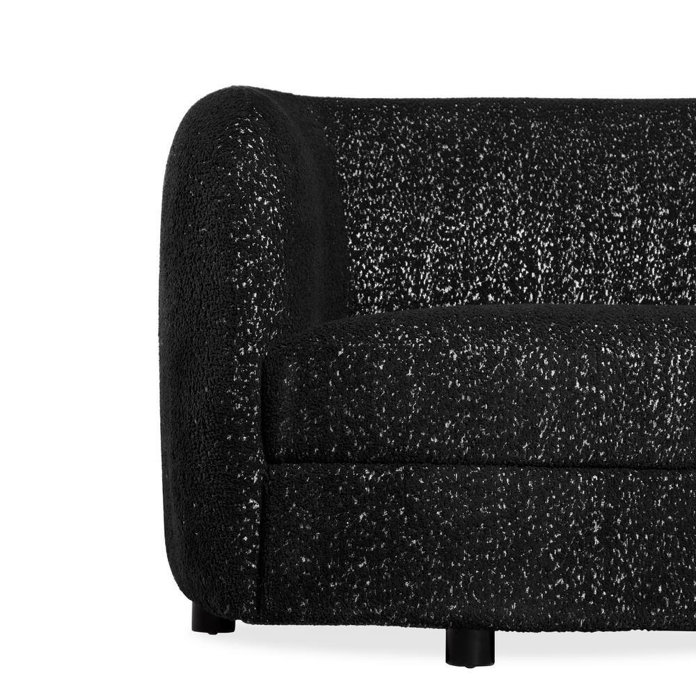 Julia 85 in. Black Boucle Fabric Modern Curved Sofa