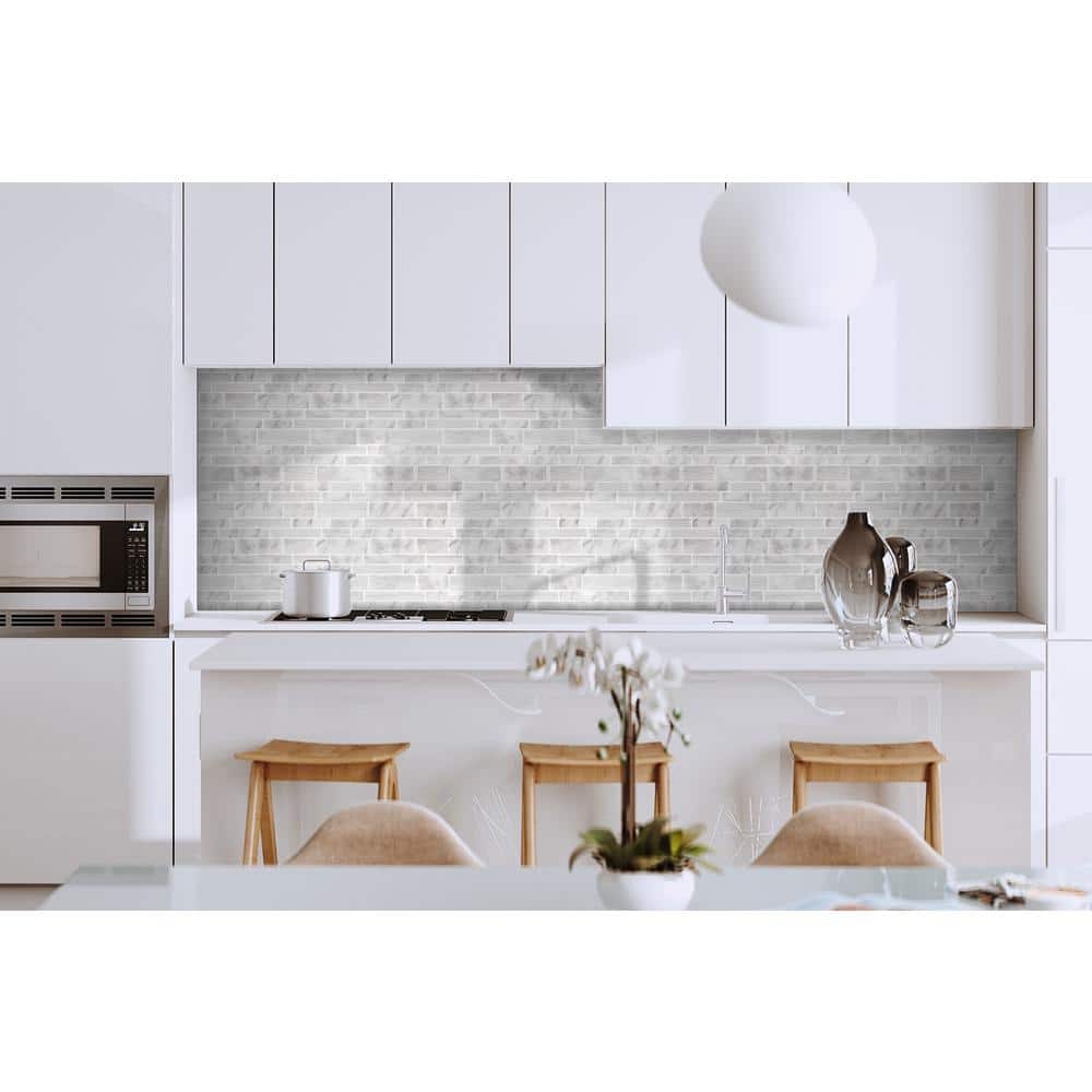 Gray Vinyl Peel and Stick Mosaic Wall Mural