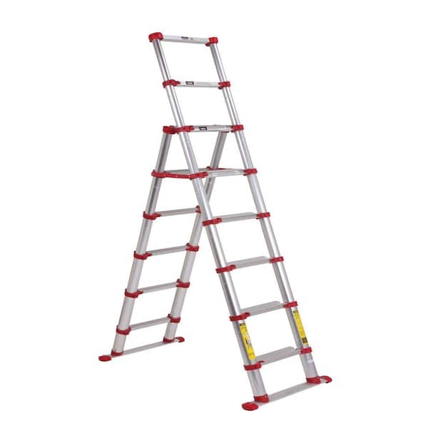 XTEND + CLIMB 7.5 ft. Telescoping Aluminum Step Ladder with 300 lb. Load Capacity Type 1A Duty Rating