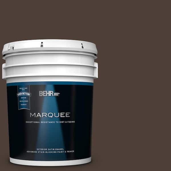 BEHR MARQUEE 5 gal. #UL110-23 Polished Leather Satin Enamel Exterior Paint and Primer in One
