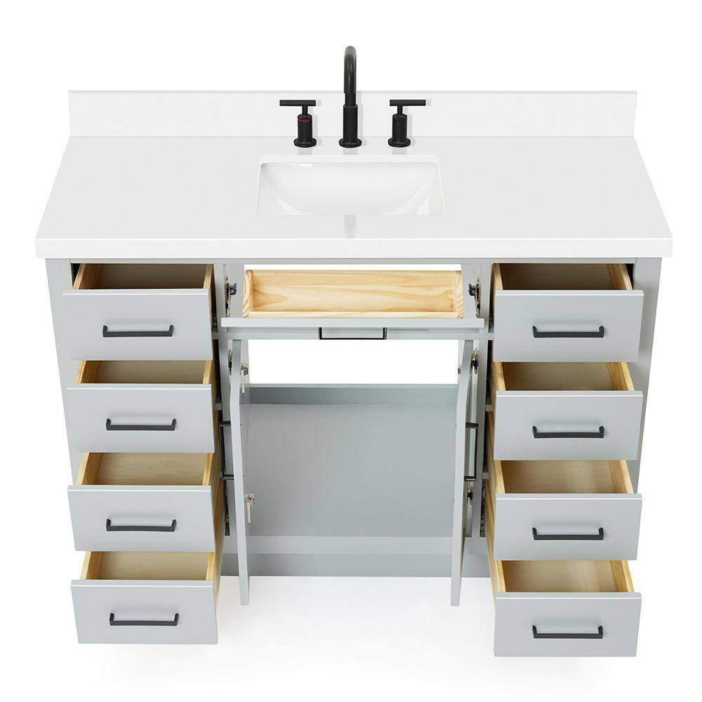 Hepburn 49" Grey Hardwood Single Basin Vanity Set