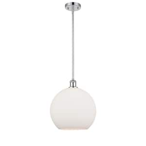 Athens 60-Watt 1 Light Polished Chrome Shaded Mini Pendant Light with Frosted glass Frosted Glass Shade