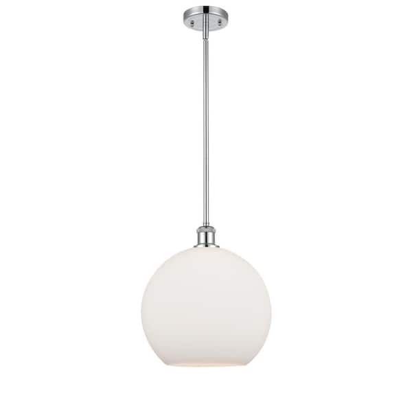 Innovations Athens 60-Watt 1 Light Polished Chrome Shaded Mini Pendant Light with Frosted glass Frosted Glass Shade