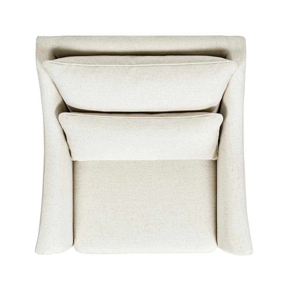 Ada 38" White Linen Flared Arm Accent Chair