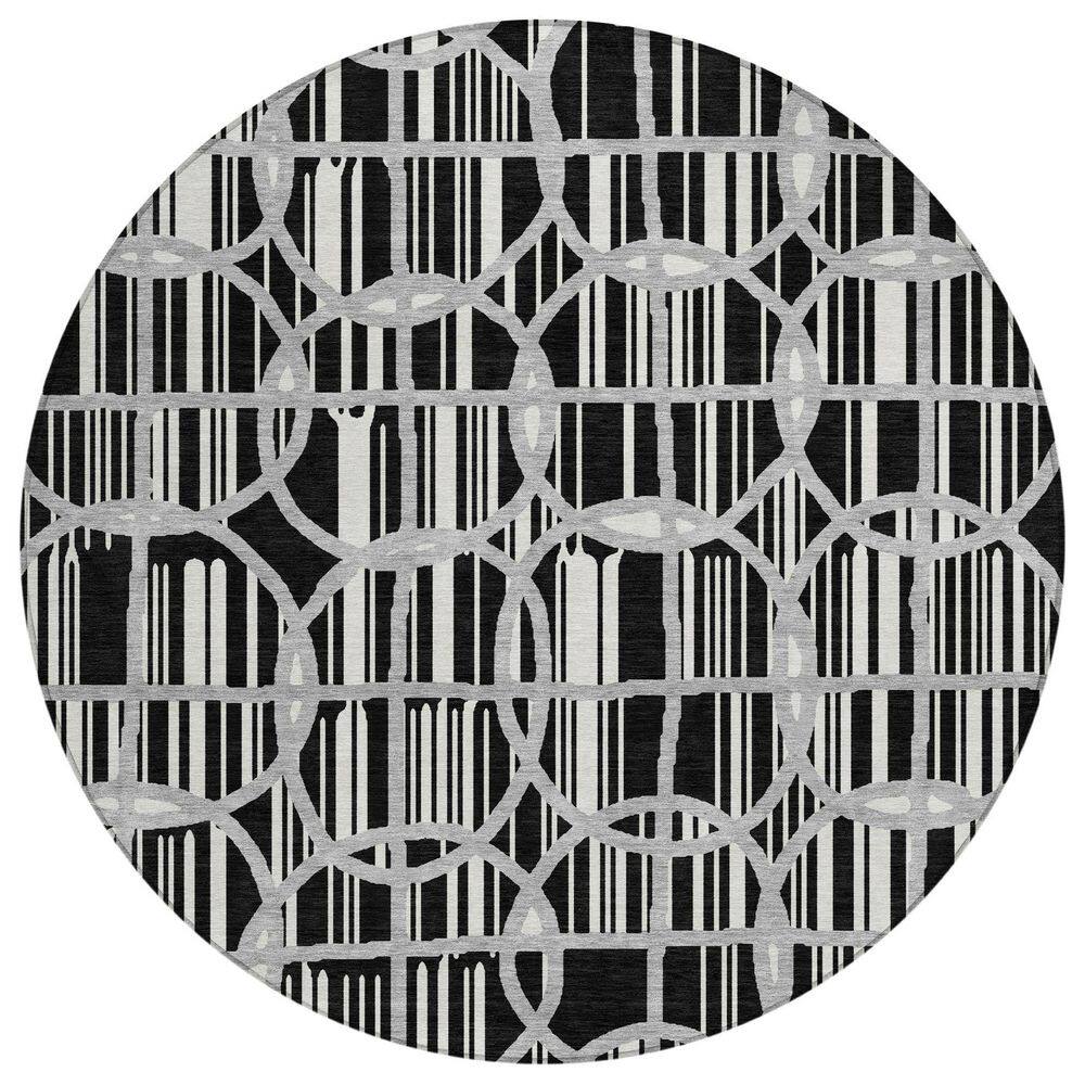 Chantille Machine Washable Indoor/Outdoor Abstract ACN2769 Black 8 ft. x 8 ft. Round Rug price history on PriceWatchPro