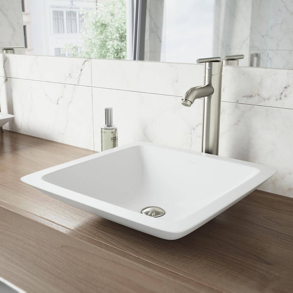 Seville 13" Modern Black and Nickel Vessel Sink Faucet