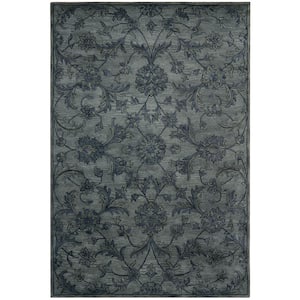 Antiquity Gray/Multi 6 ft. x 9 ft. Floral Area Rug