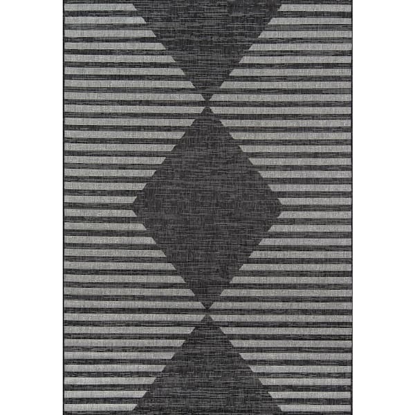 Villa Cavallo Charcoal 2 ft. x 3 ft. Indoor Outdoor Rug