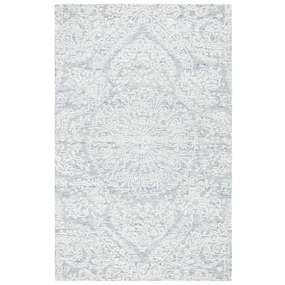 Metro Gray/Ivory 6 ft. x 9 ft. Medallion Floral Area Rug price history on PriceWatchPro