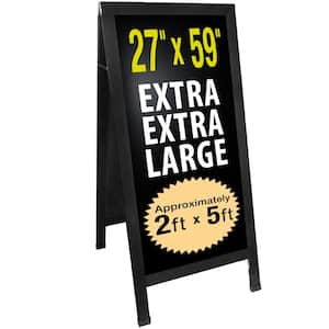 Excello 59 in.x27 in. A-Frame Chalkboard Sign, Black