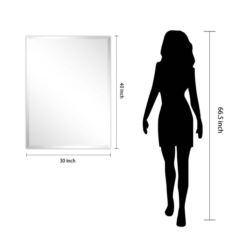 Elegant 30" x 40" Frameless Beveled Prism Rectangular Wall Mirror
