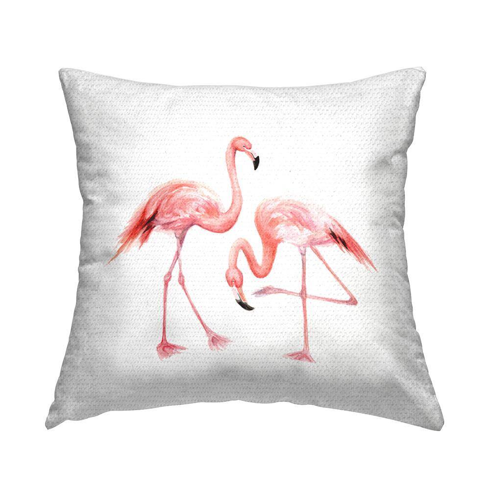 Pink Flamingo Pair 18" Square Nursery Pillow