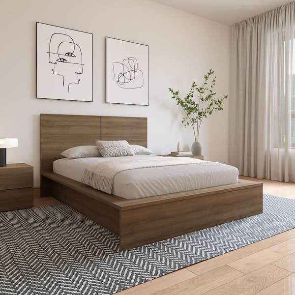 Nexera James Brown Full Size Panel Headboard 235388 - The Home Depot