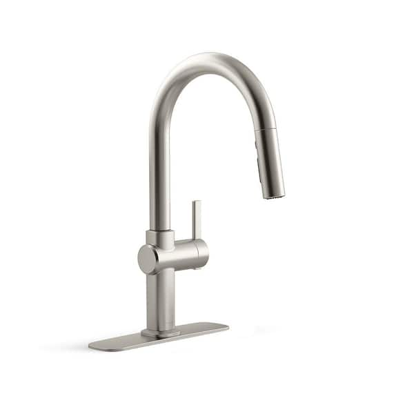 KOHLER Clarus Single Handle Pull Down Sprayer Kitchen Faucet in Vibrant ...