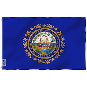 Fly Breeze 3 ft. x 5 ft. Polyester New Hampshire State Flag 2-Sided Flags Banners with Brass Grommets and Canvas Header