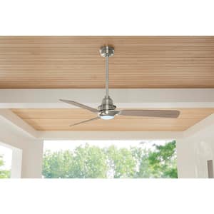 Ester 54 in. White Color Changing Integrated LED Indoor/Outdoor Brushed Nickel Ceiling Fan with Light Kit and Remote