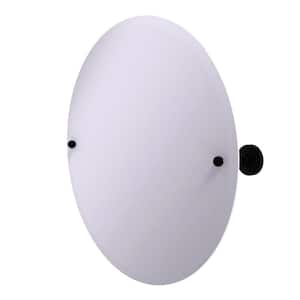 Prestige Skyline Frameless Round Tilt Mirror with Beveled Edge in Matte Black