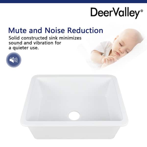 DEERVALLEY Glen White Rectangular Fireclay 27 in. Single