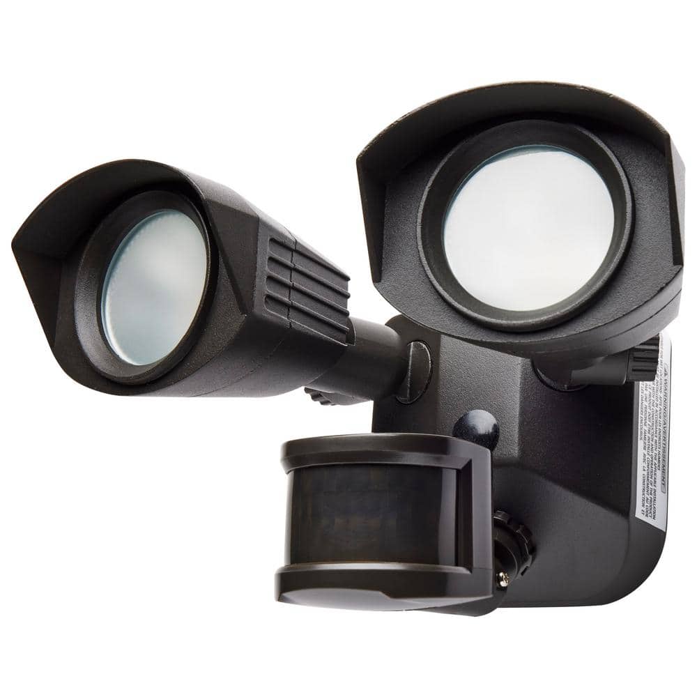 Bronze Dual Head LED Security Flood Light with Motion Sensor