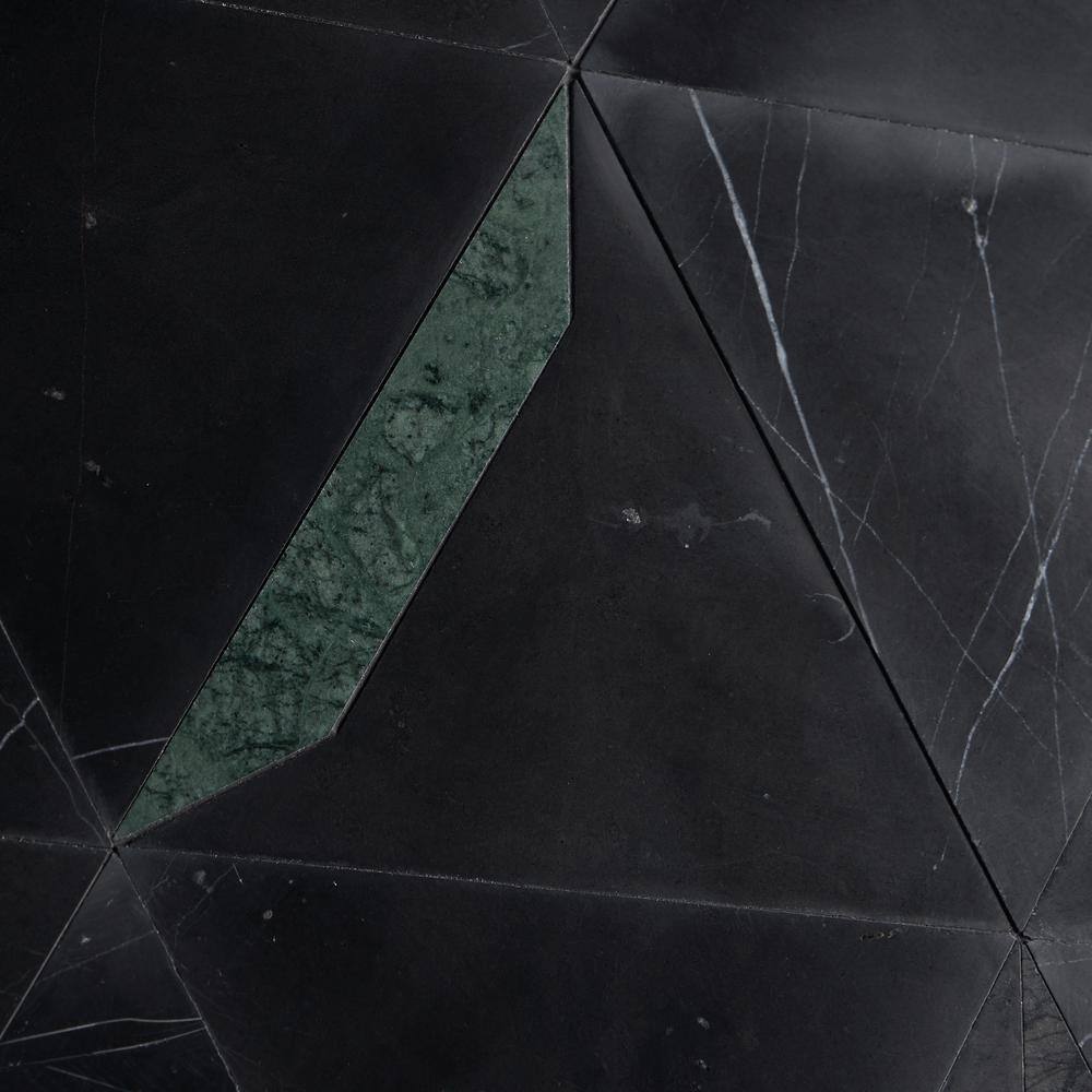 Santana Black Marble Hexagon Mosaic Tile