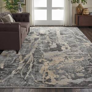 Fusion Grey 8 ft. x 11 ft. Abstract Modern Area Rug