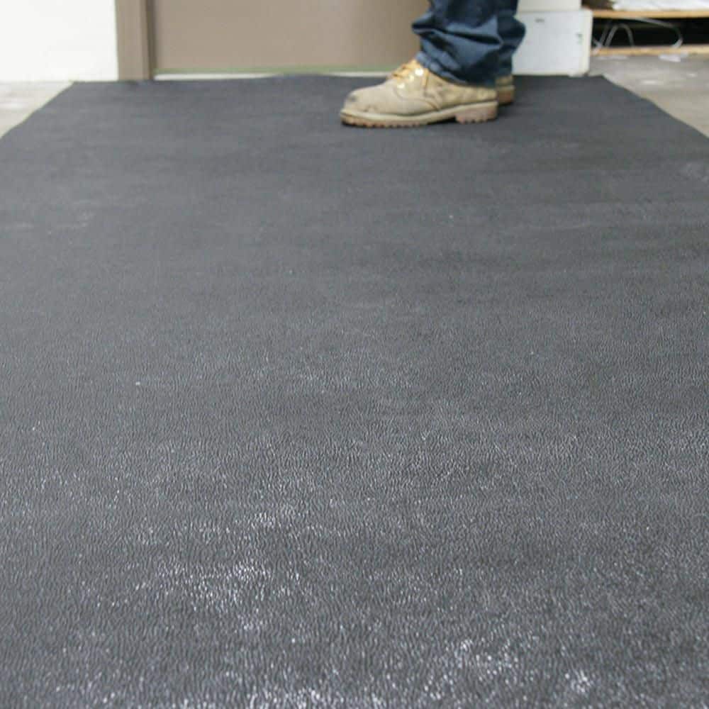 Black Pebble Surface Rubber Runner Mat, 48" x 6"