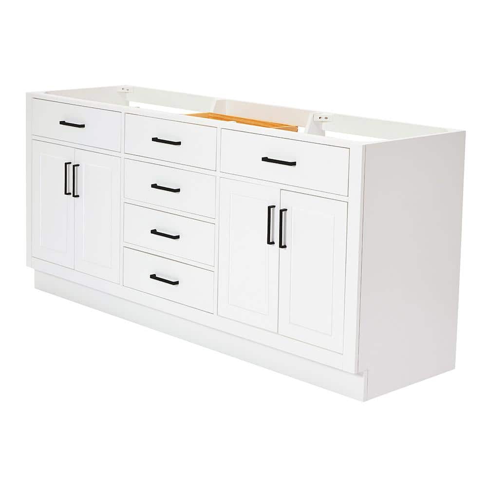Hepburn 72" White Wood Double Freestanding Vanity Cabinet