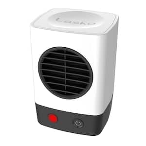 My Heat 400 W 6.2 in. White Electric Mini Compact Personal Ceramic Space Heater with Overheat Protection, Auto Shut-Off