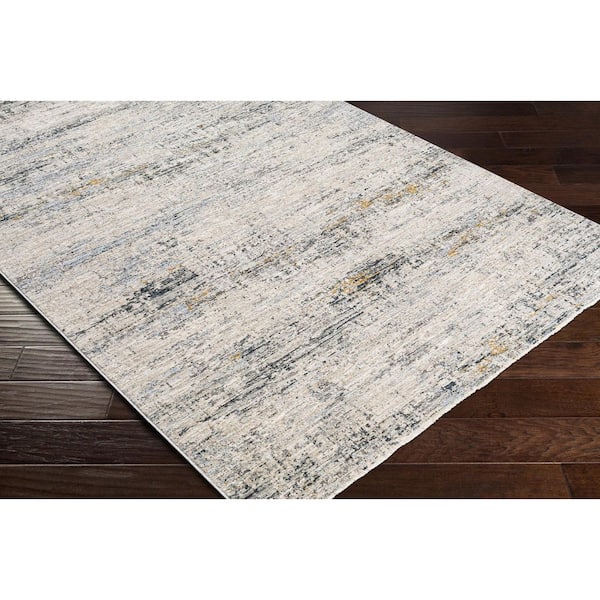 Laila Cream Modern Border 9 ft. x 12 ft. 2 in. Area Rug