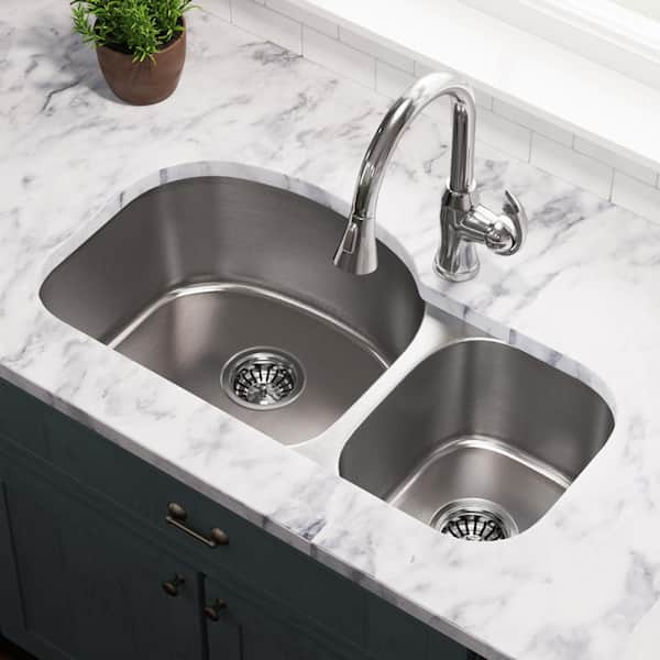 MR Direct Undermount Stainless Steel 32 in. Double Bowl Kitchen Sink