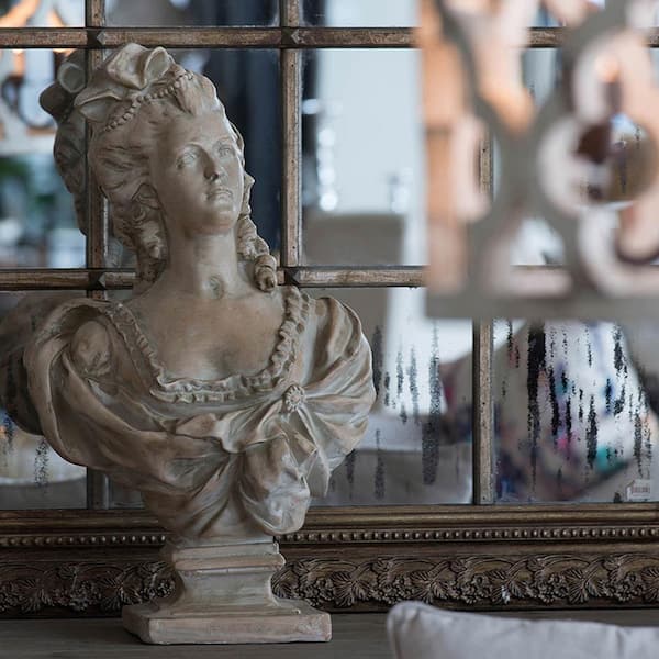 A & B Home 25.5 in. White-Wash Henrietta Bust Statue