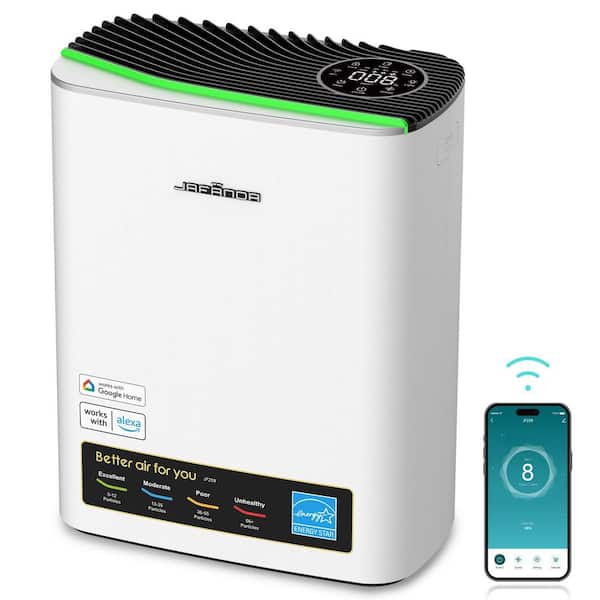 1100 sq. ft. True HEPA 13 Personal Console Air Purifier in Whites, Activated Carbon, 99.97% Cleaner, 141CFM for Bedroom