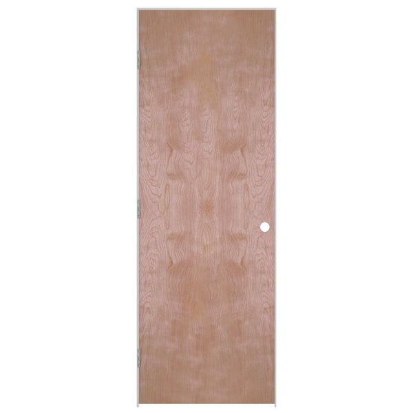 Masonite 36 in. x 80 in. Flush Hardwood Right-Handed Hollow-Core Smooth Birch Veneer Composite Single Prehung Interior Door