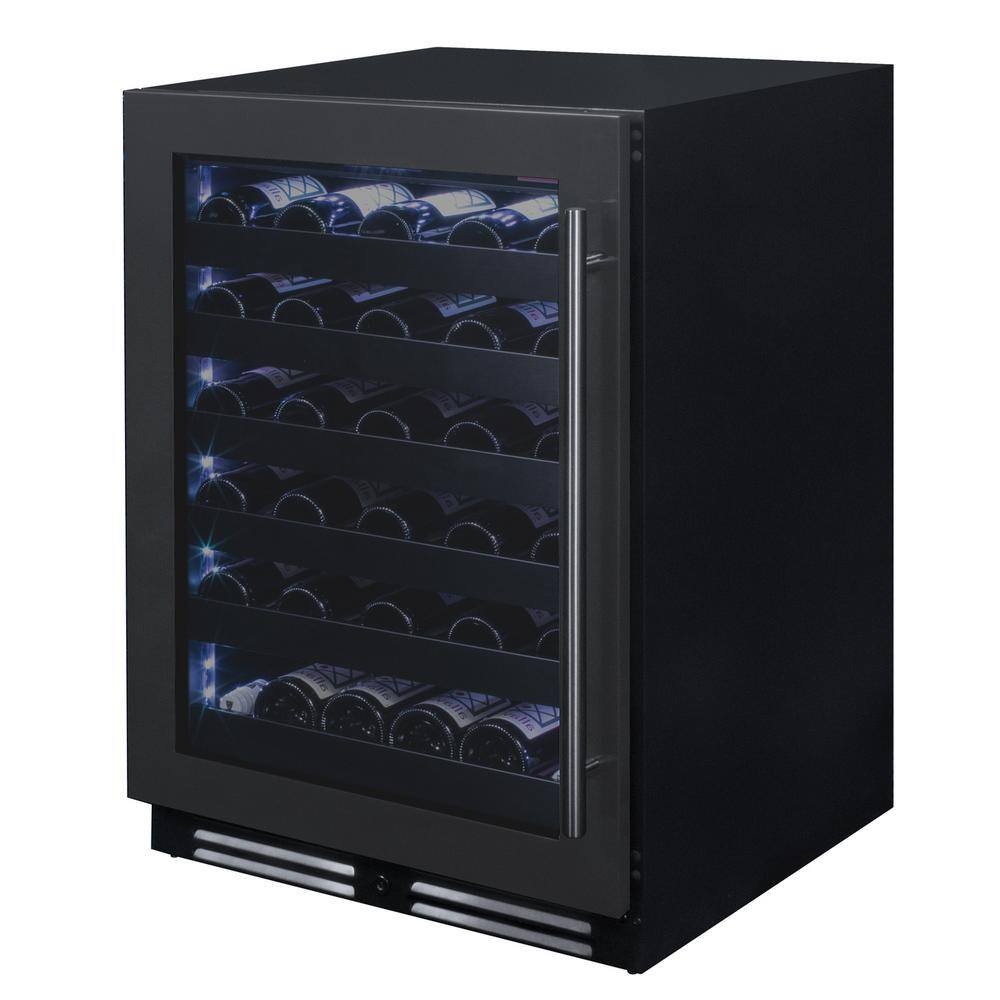 Allavino 50 Bottle 34" Tall Single Zone Black Stainless Steel Wine Refrigerator BDW5034S1BSL