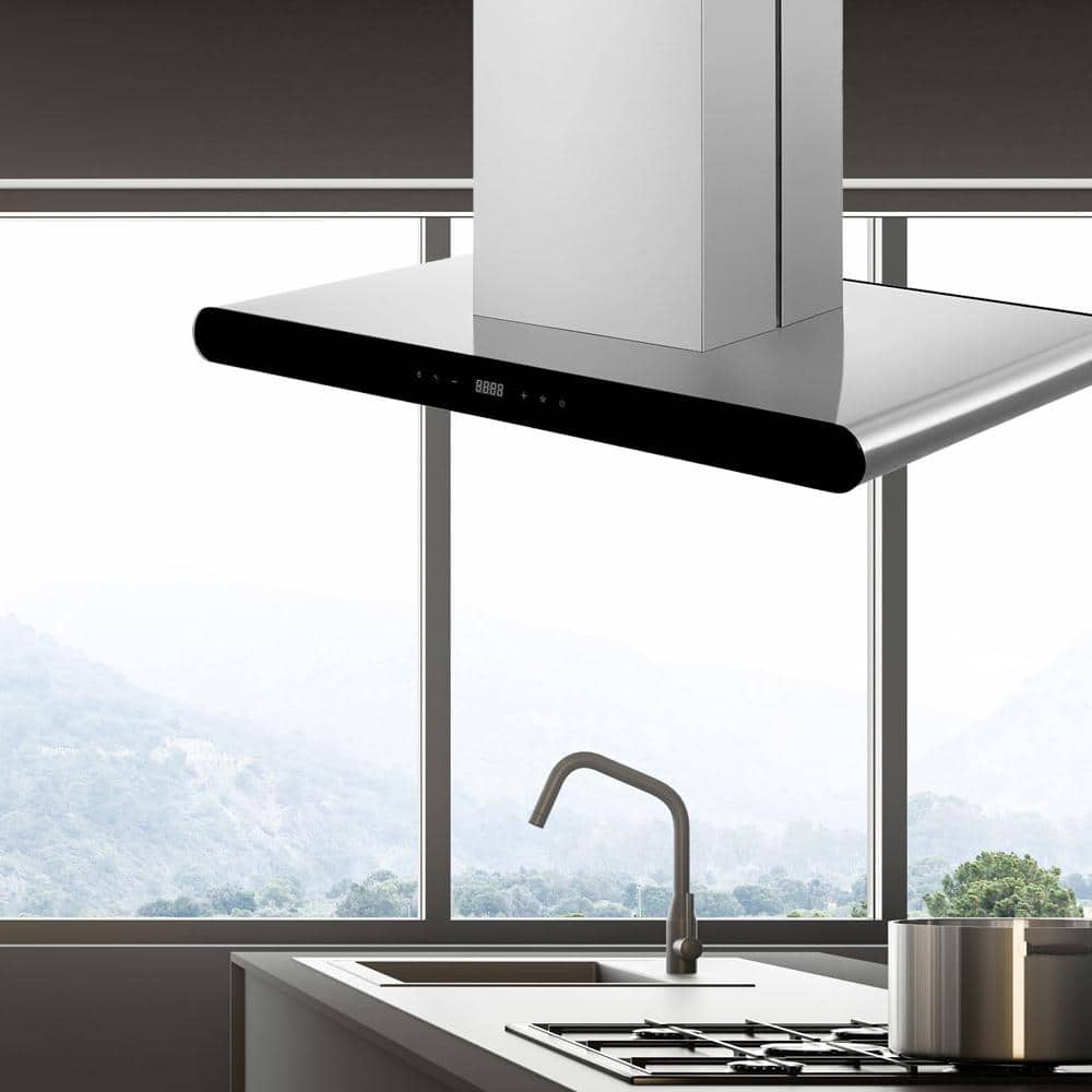 Empava 36" Stainless Steel Island Mount Range Hood with LED Lights