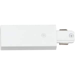 White Live End Connector/Conduit Connector for 120-Volt 2-Circuit/1-Neutral Track Systems