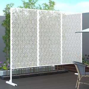 75 x 48 inches Metal Laser Cut Privacy Screen in White