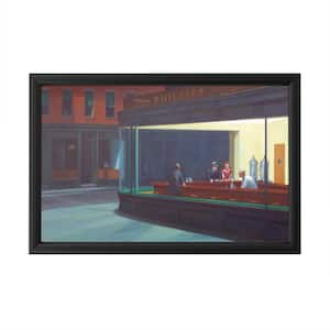 "Nighthawks" by Edward Hopper Framed with LED Light Cityscape Wall Art 16 in. x 24 in.