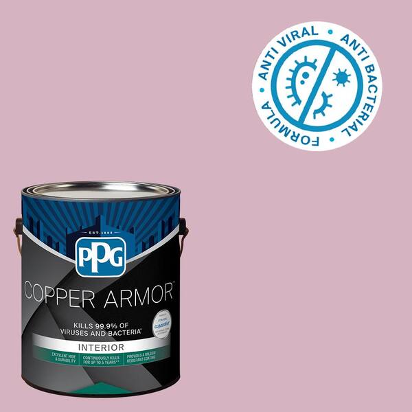 COPPER ARMOR 1 gal. PPG1044-4 Mauvelous Semi-Gloss Antiviral and Antibacterial Interior Paint with Primer